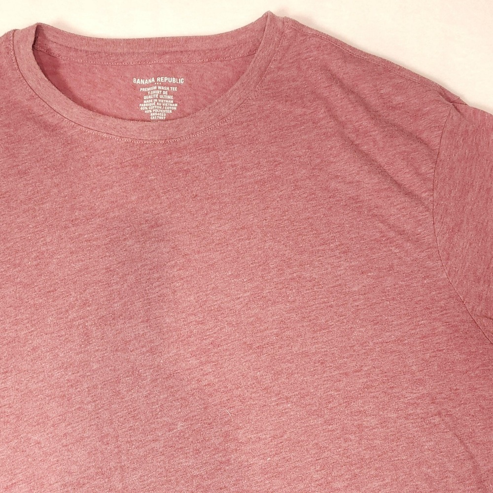 Banana Republic Shirt Mens XL Pink Premium Wash Tee Tagless Crewneck Solid Soft - Picture 2 of 5
